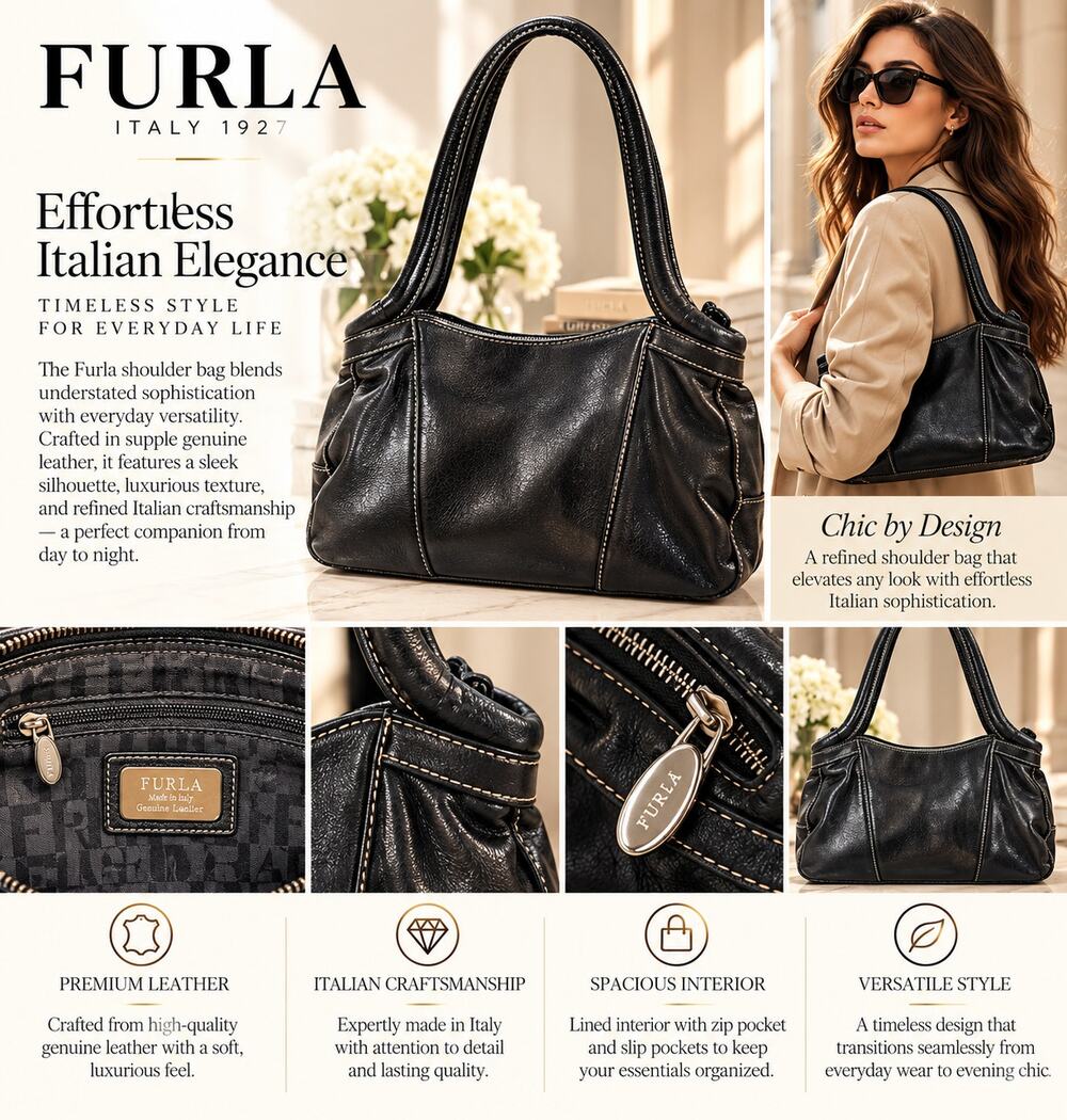 Furla Italian Lux Leather Shoulder Bag*Pre-loved Beautiful Bag